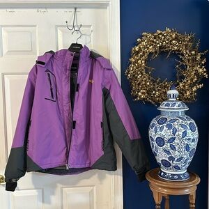NWOT Women’s Wantdo Lined Purple Poly Waterproof Detachable Hood Ski Jacket